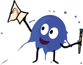 Blue splodge rainbow